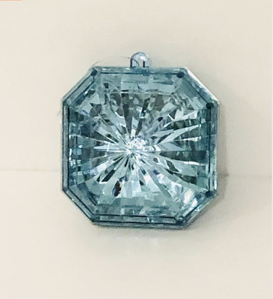 Decorative plastic acrylic lightweight square shaped light blue Crystal gem, Christmas decoration, tree decoration