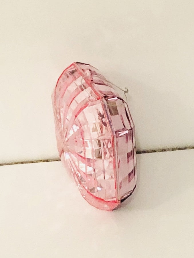 Decorative plastic acrylic lightweight oblong shaped light pink Crystal gem, Christmas decoration, tree decoration