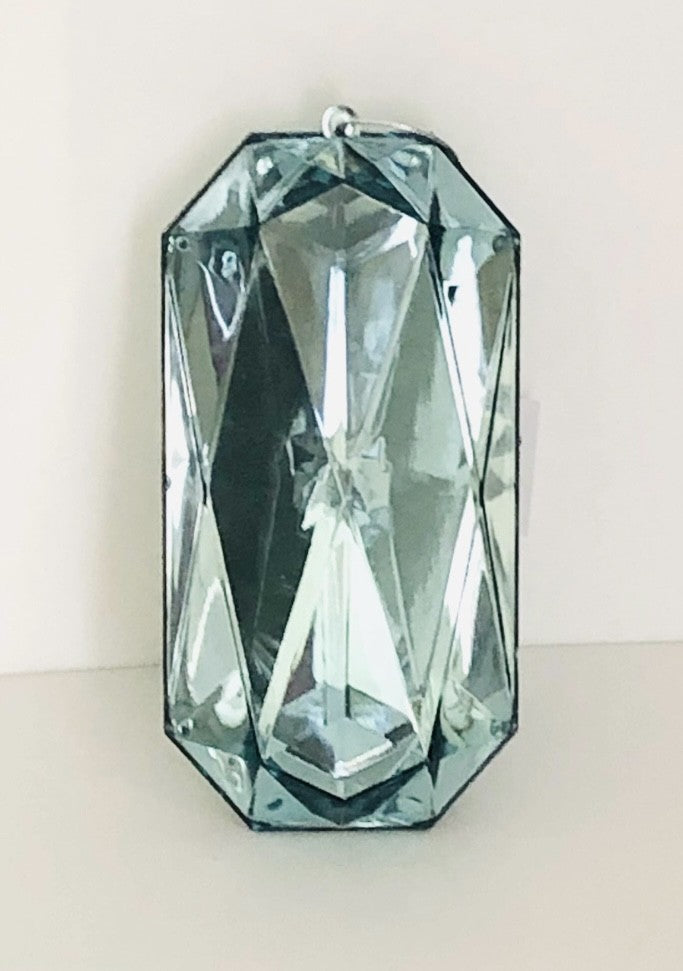 Decorative plastic acrylic lightweight oblong shaped silver Crystal gem, Christmas decoration, tree decoration