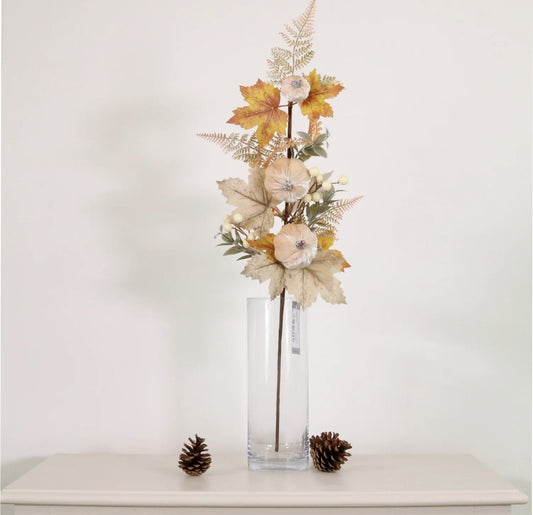 Artificial Pumpkin beige spray 67 cm