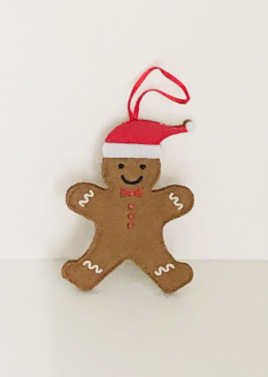 set of 3 Gingerbread Man Ornament with Santa Hat – Cute Christmas Tree Decoration