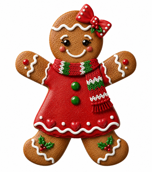 13” Gingerbread sign girl red