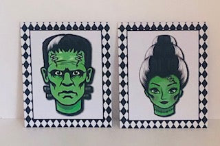 Mr & Mrs Frankenstein signs 8x10 inches UV protected, lightweight foamex