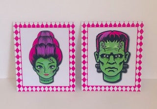 Mr & Mrs Frankenstein signs 8x10 inches UV protected, lightweight foamex