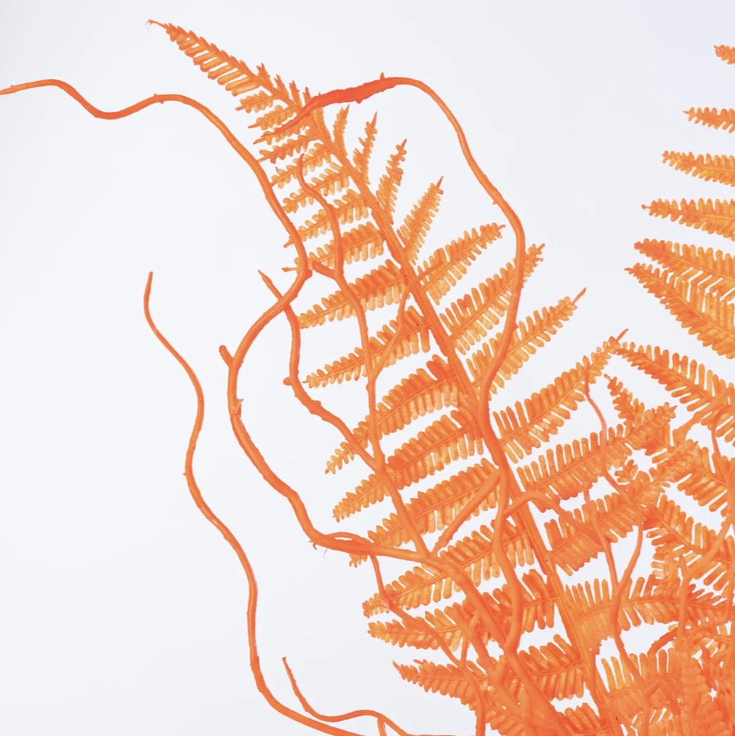 20” Neon Orange plastic fern