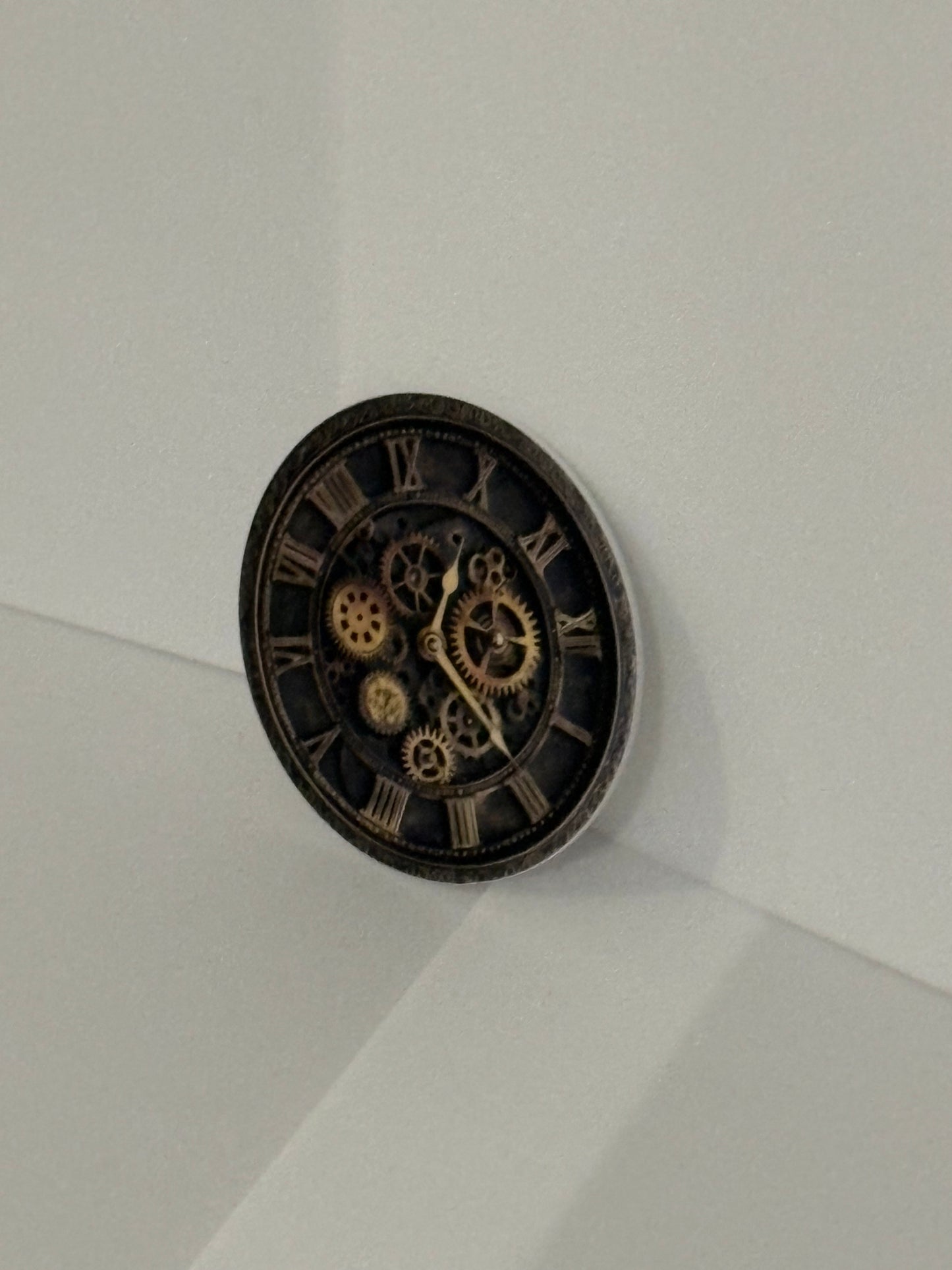 001 steampunk clock sign 6 inches, uv protected, lightweight foamex