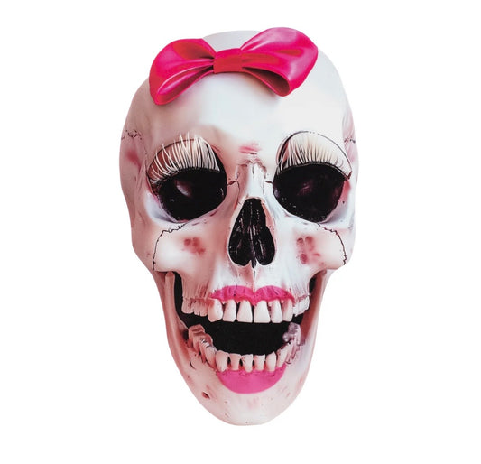 Lightweight foamex pink skull sign 10.5” tall 6.5” wide