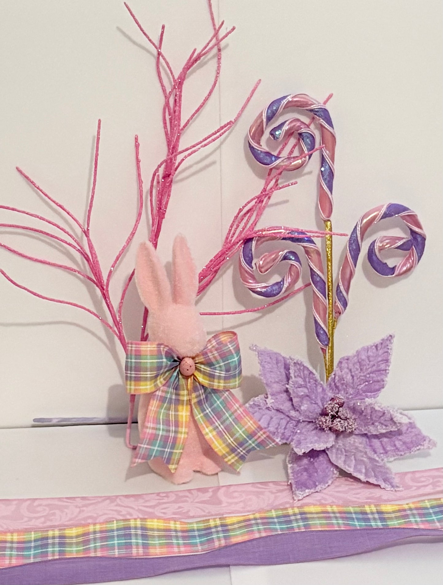 Pink / purple flocked bunny set