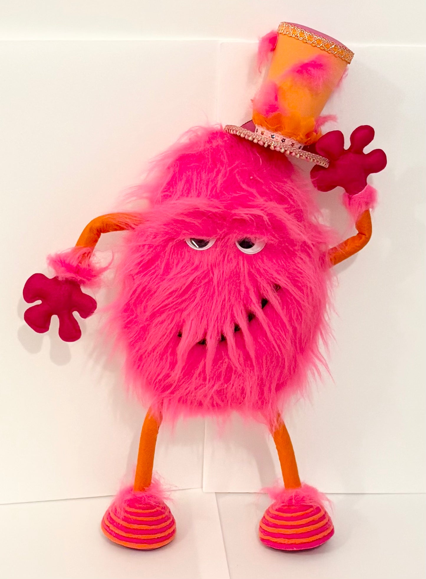 XL fuchsia and orange monster