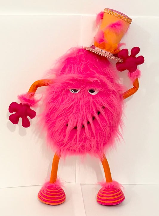 XL fuchsia and orange monster