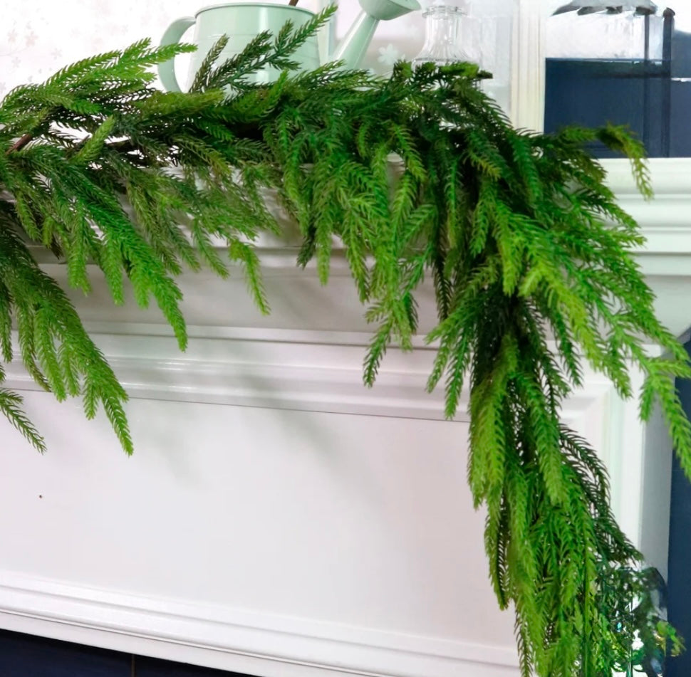 Real touch Norfolk pine garland 158cm