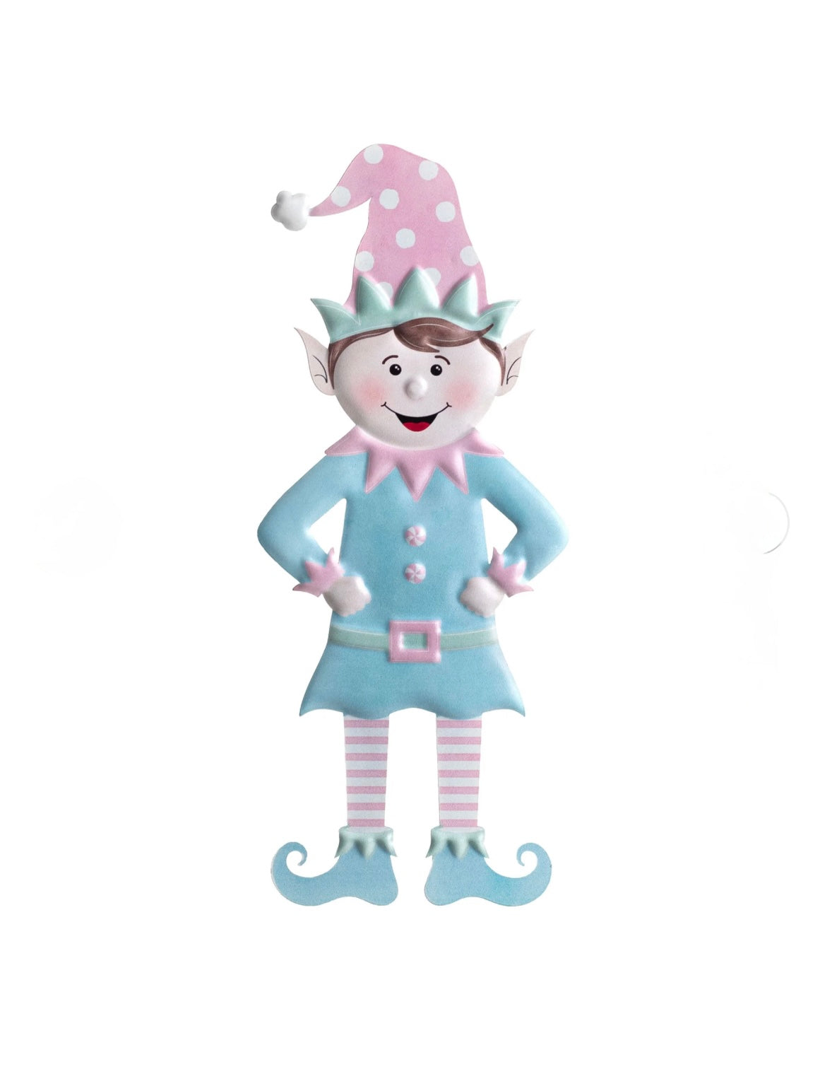13” metal embossed, ice blue & light pink elf