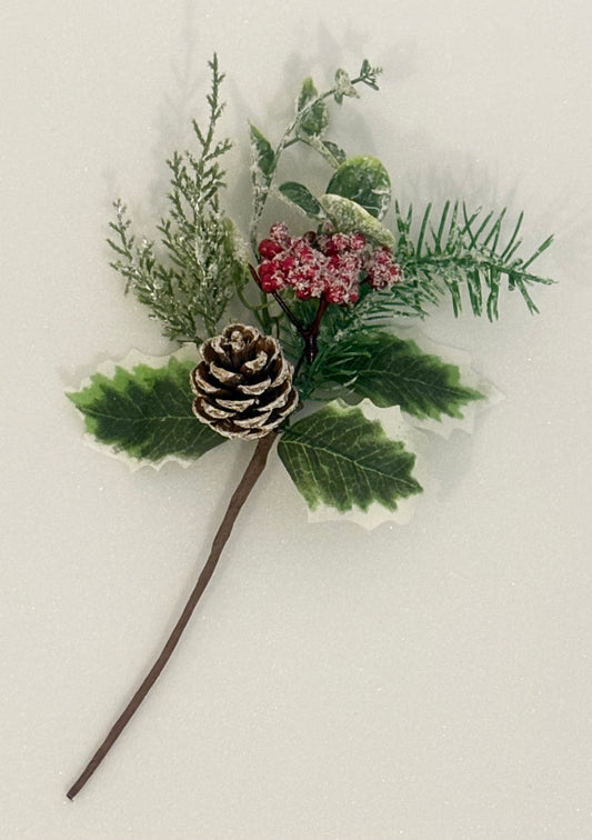 GR001, 27cm frosted holly pick