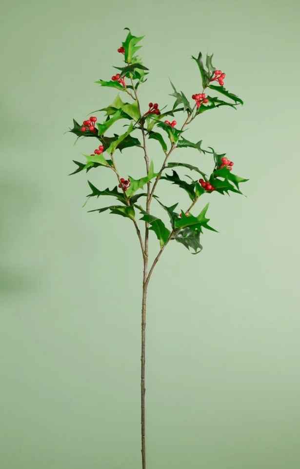 Winter Holly spray large green