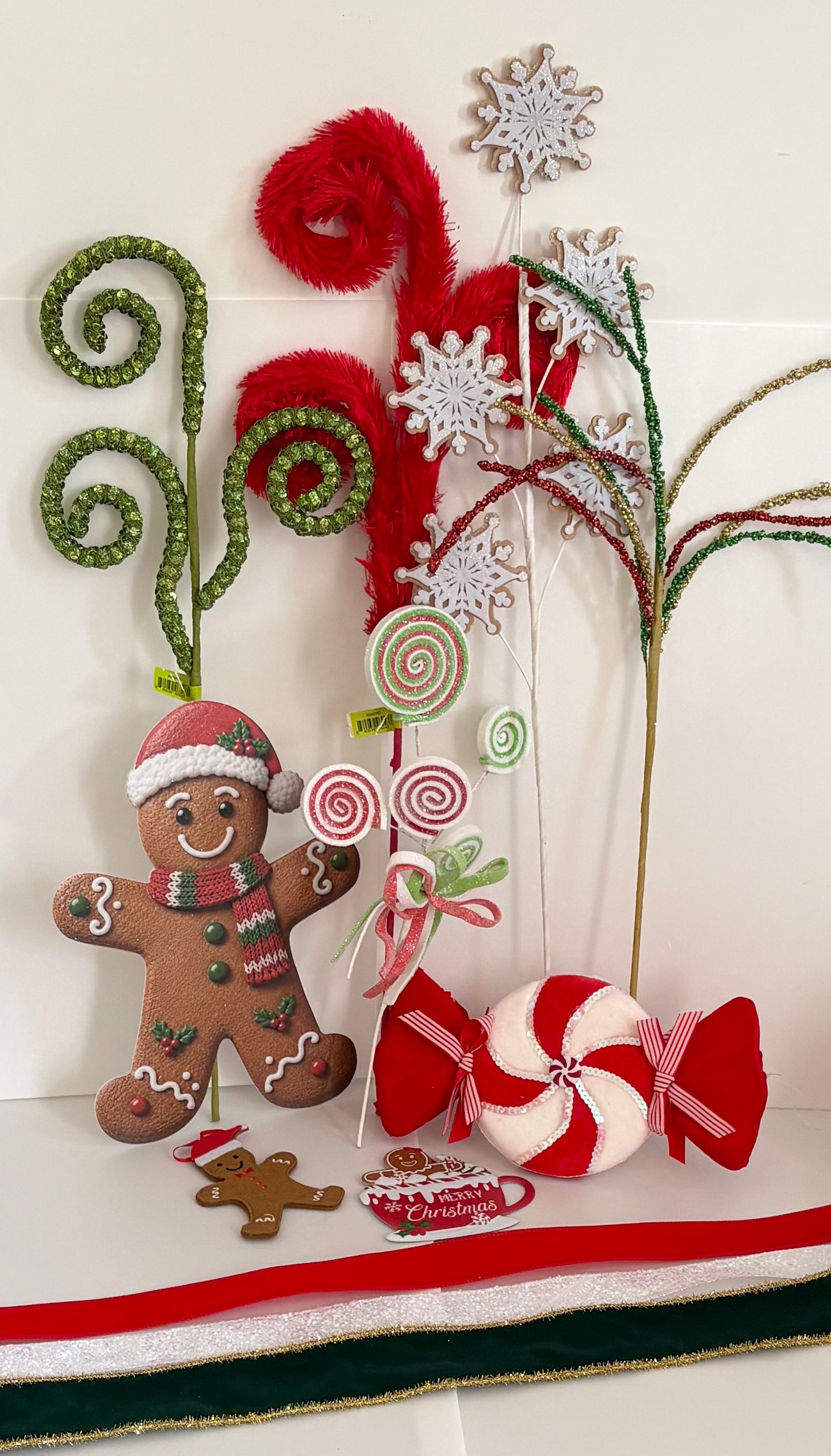 Red/green Gingerbread sign set, 3 options to choose from