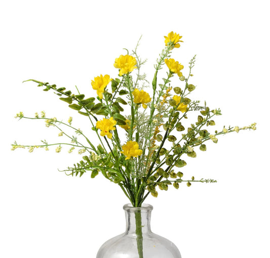 18” fabric wildflower filler bush yellow