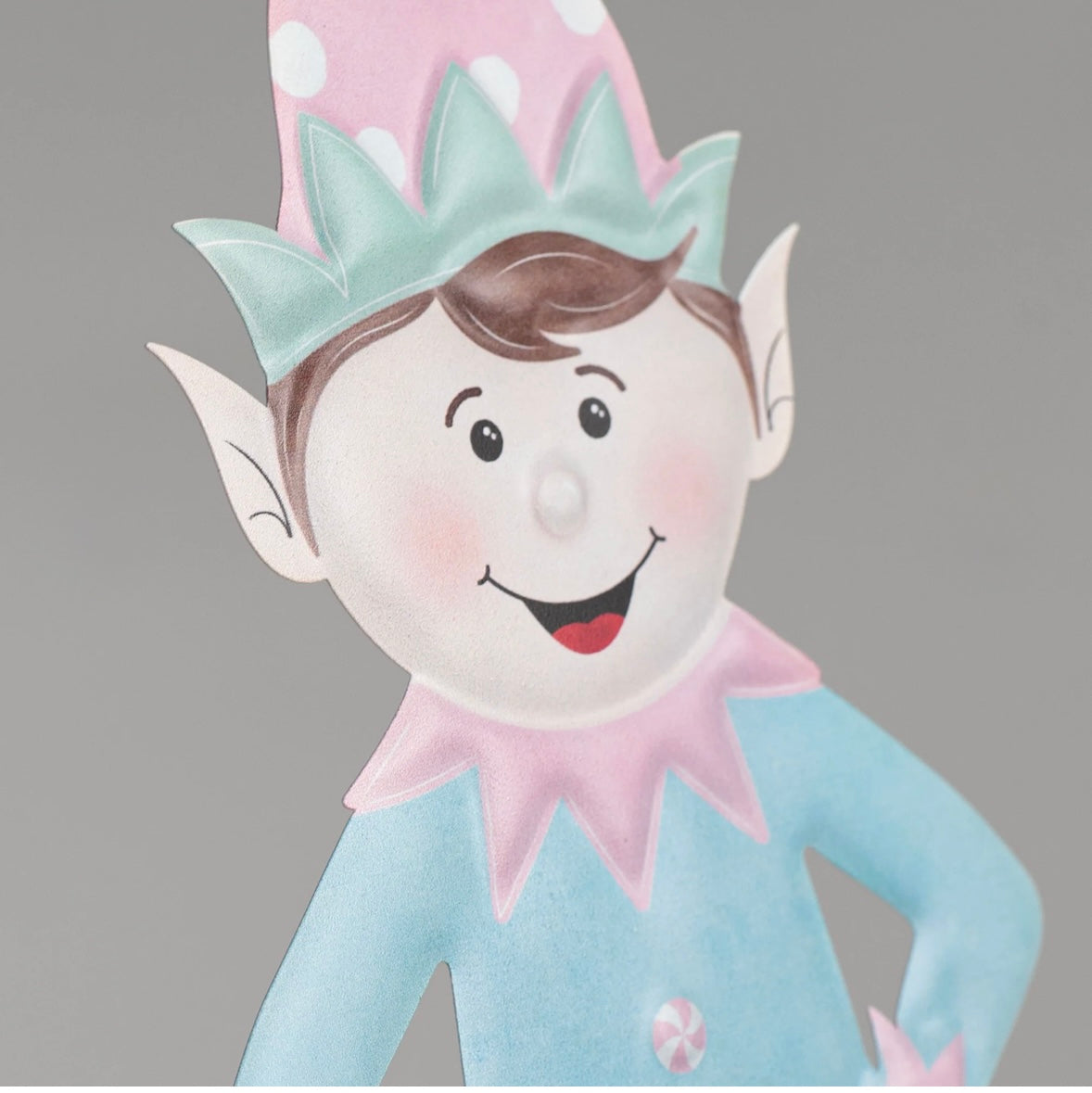13” metal embossed, ice blue & light pink elf