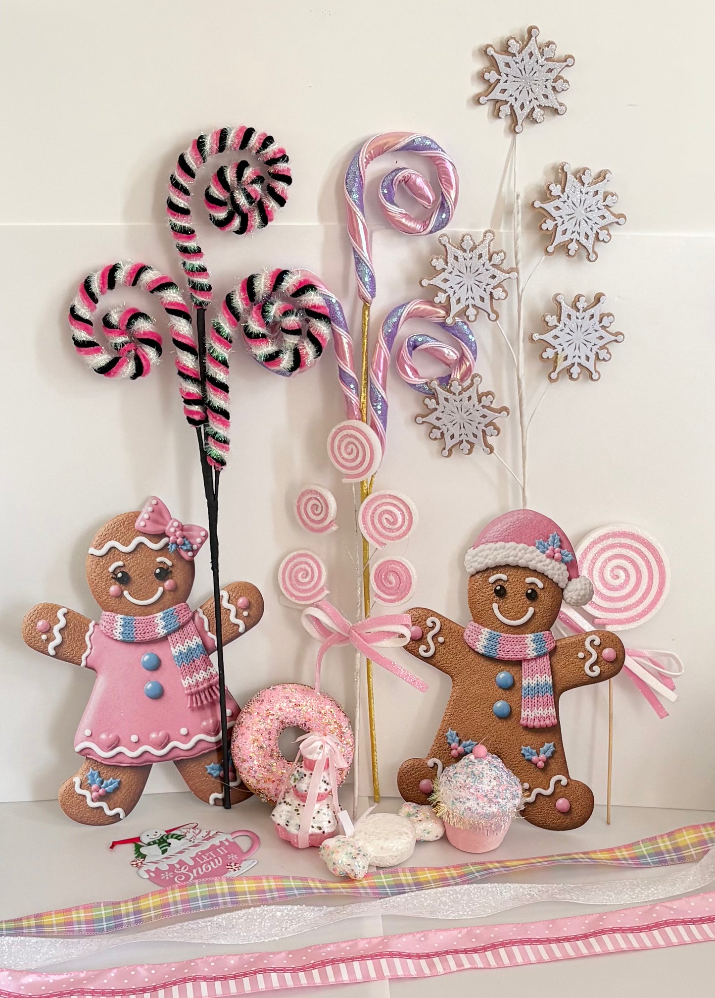 Pink gingerbread sign set, 3 options to choose from