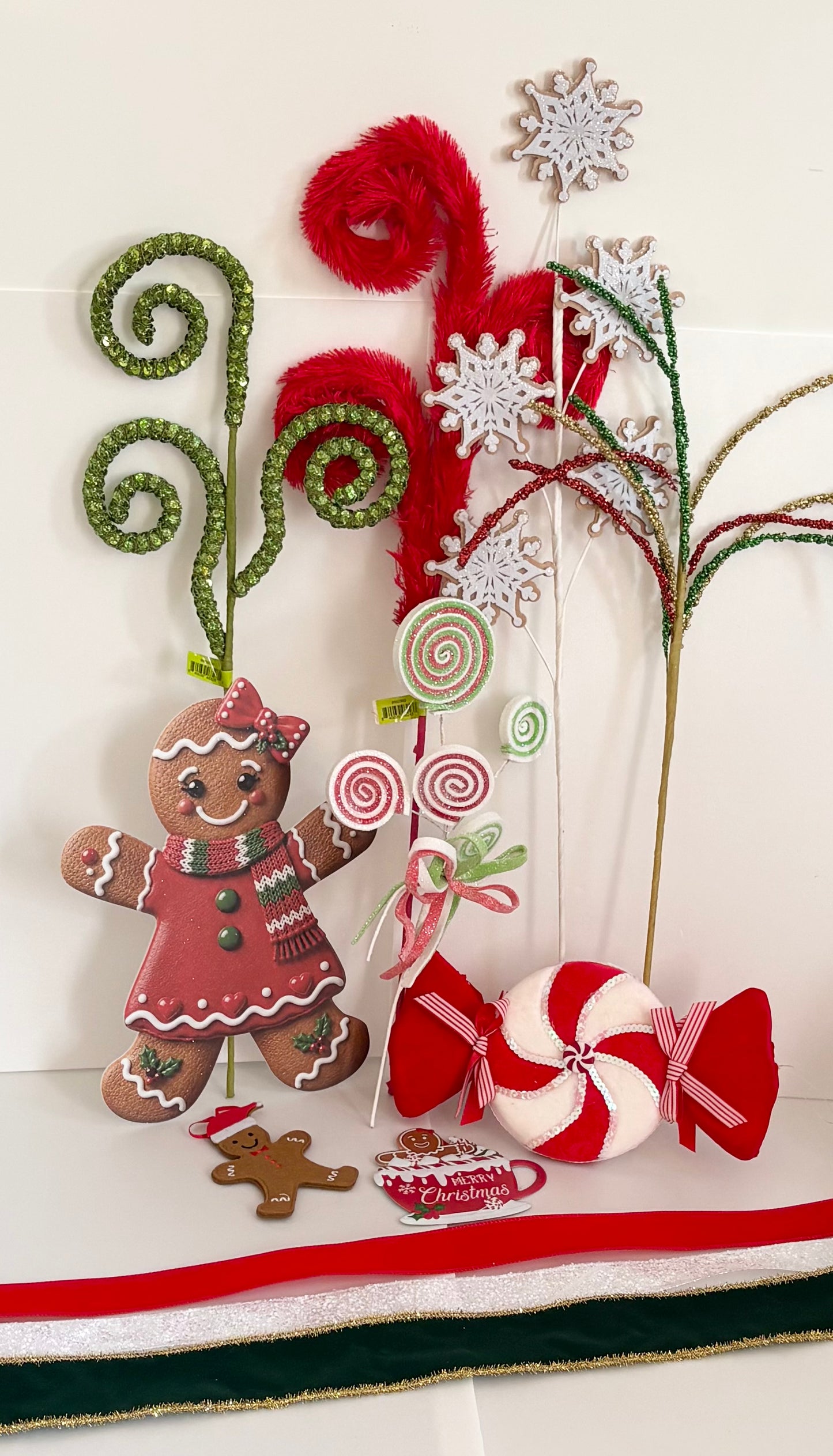 Red/green Gingerbread sign set, 3 options to choose from