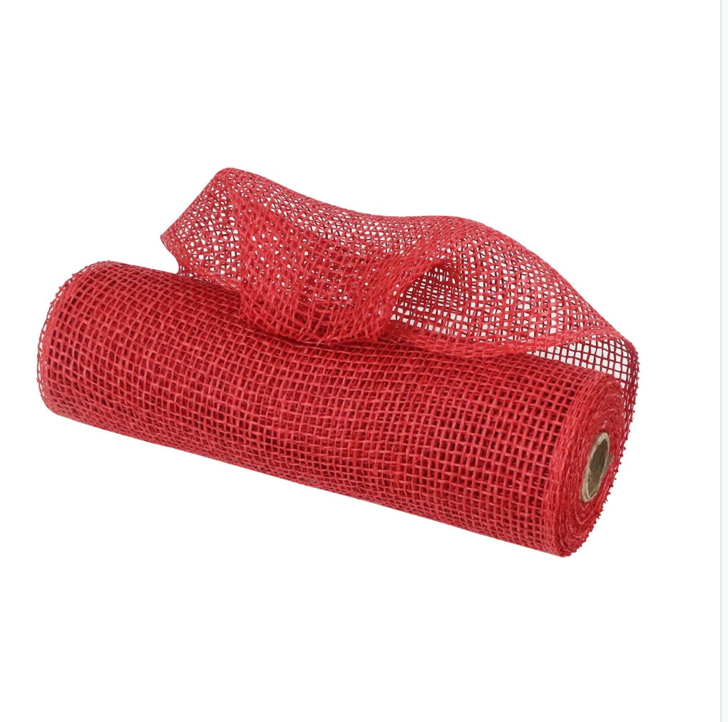 Red burlap mesh 25 cm x 5 yards