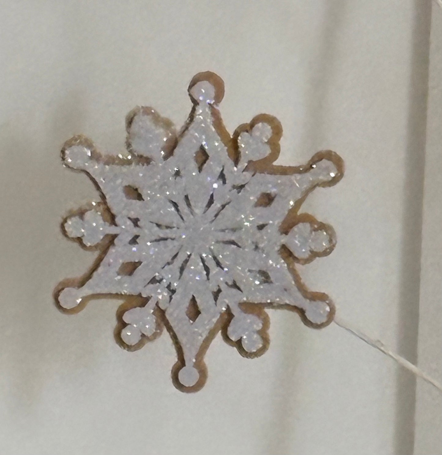 5 thin one sided glitter snowflake stem