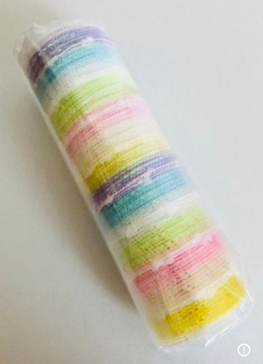 10 inch x  10 yards, polly  deco mesh bobble pastel stripes, Spring, summer, Halloween, Christmas