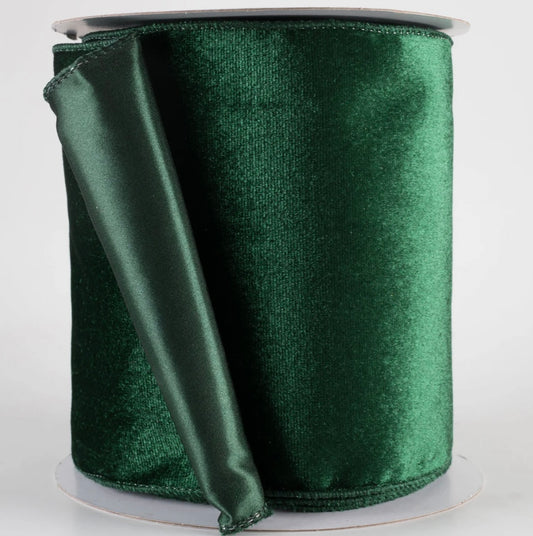 USA 6” Deluxe velvet satin backing wired ribbon, full roll 10 yards