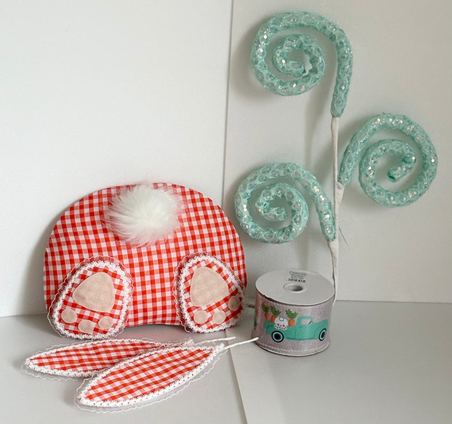 Bunny butt set, orange and mint