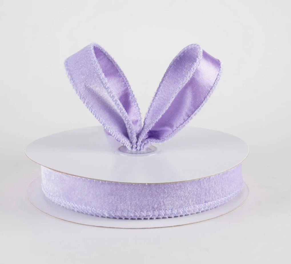 USA 7/8” Deluxe velvet satin backing lilac, full roll 10yards