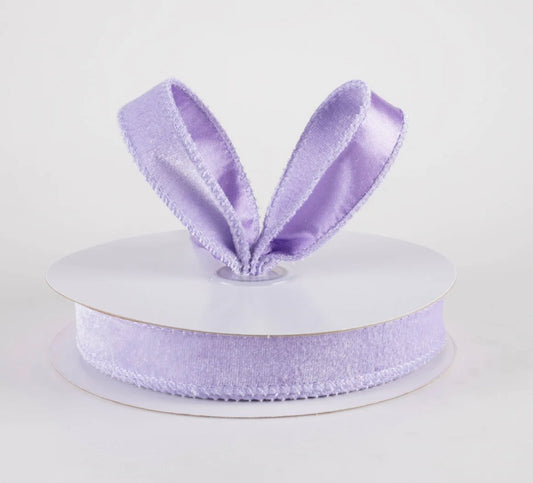 USA 7/8” Deluxe velvet satin backing lilac, full roll 10yards