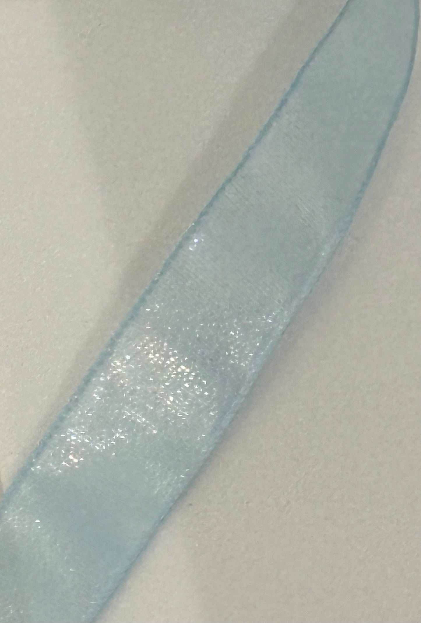 1.5” wired ribbon, glitter baby blue, sold by the meter