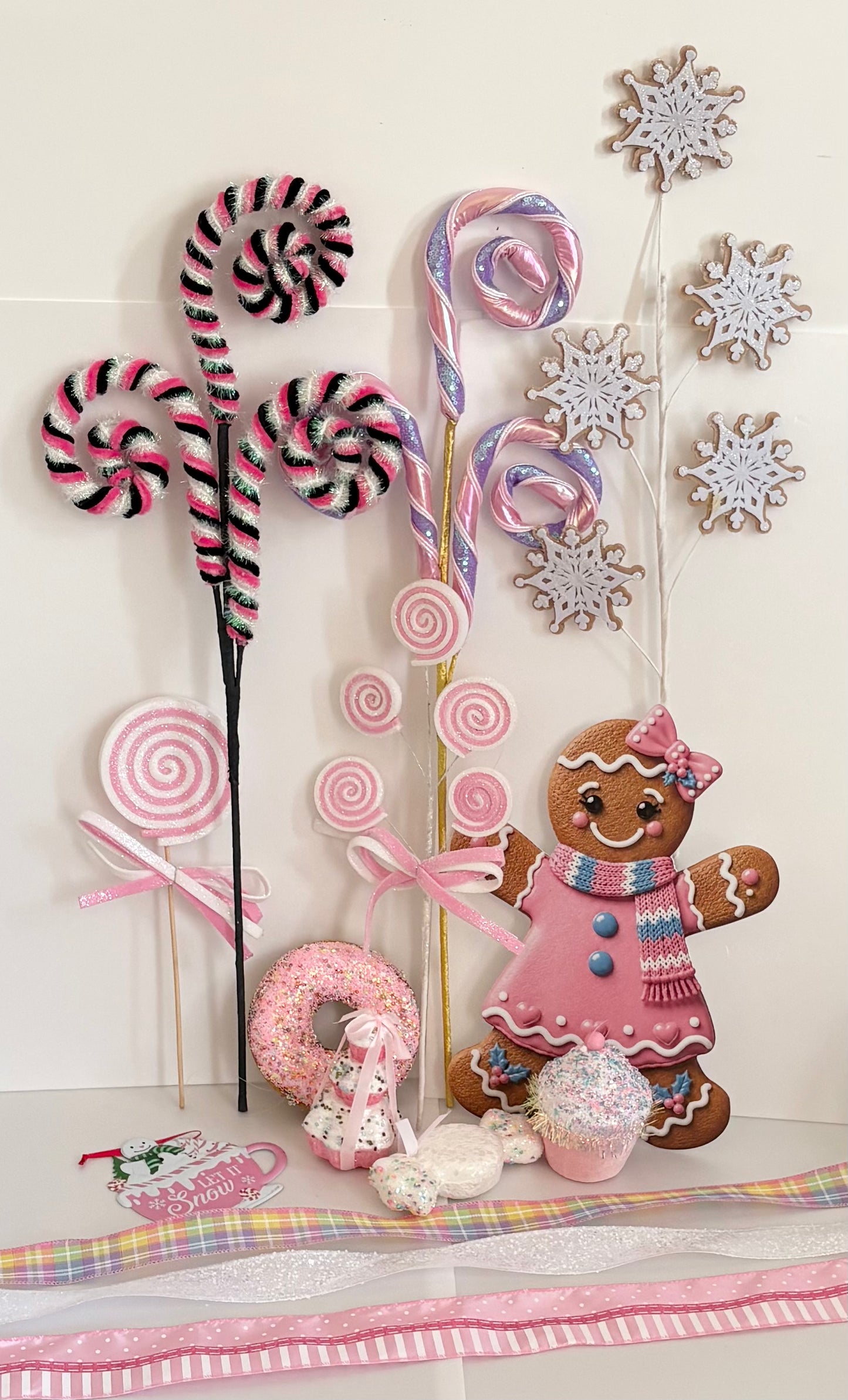 Pink gingerbread sign set, 3 options to choose from