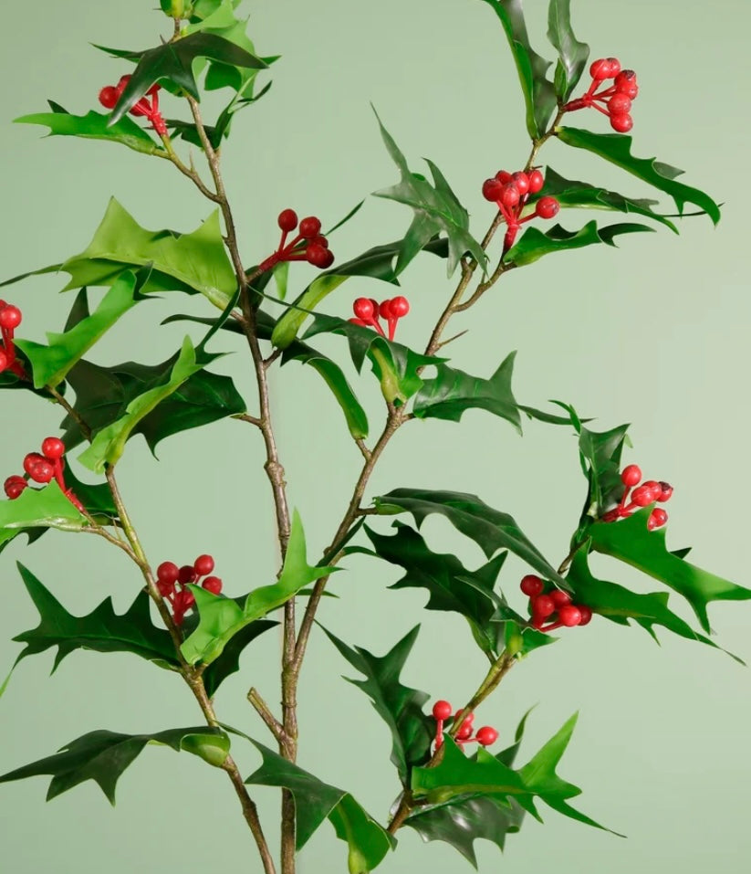 Winter Holly spray large green