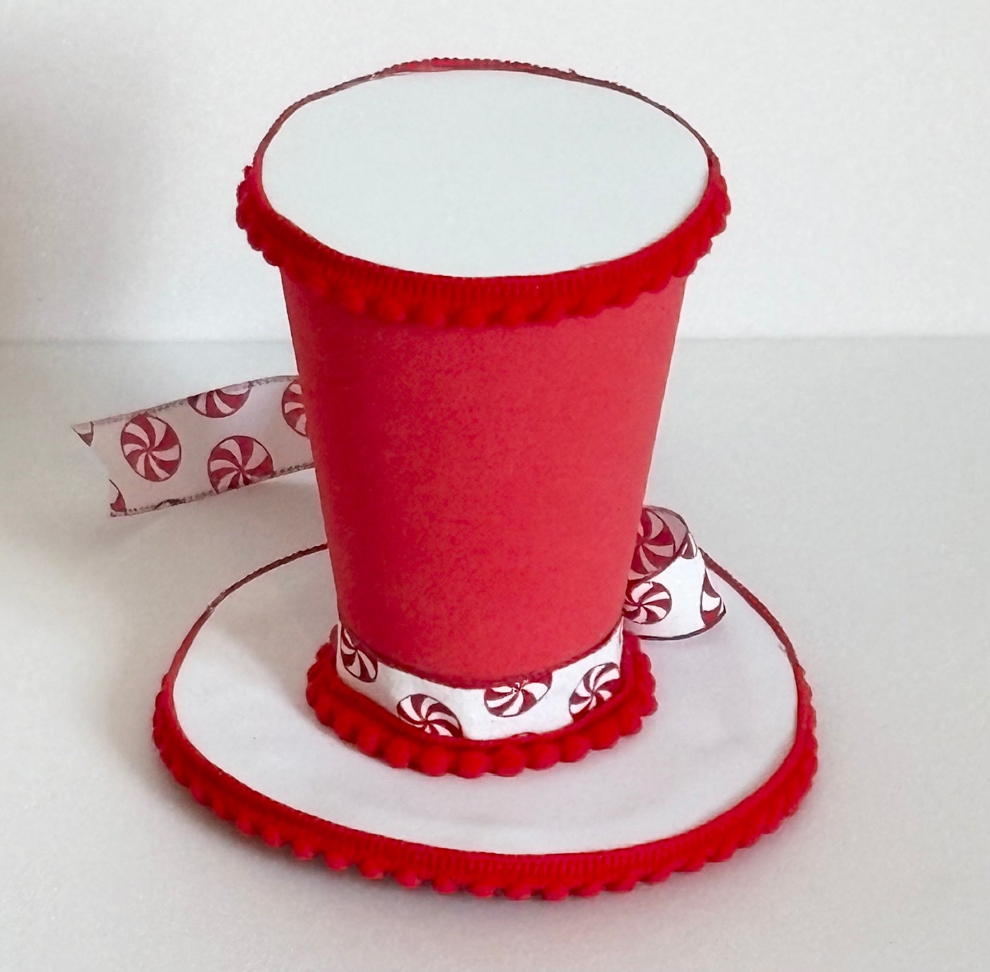 6” inch top hats red and white