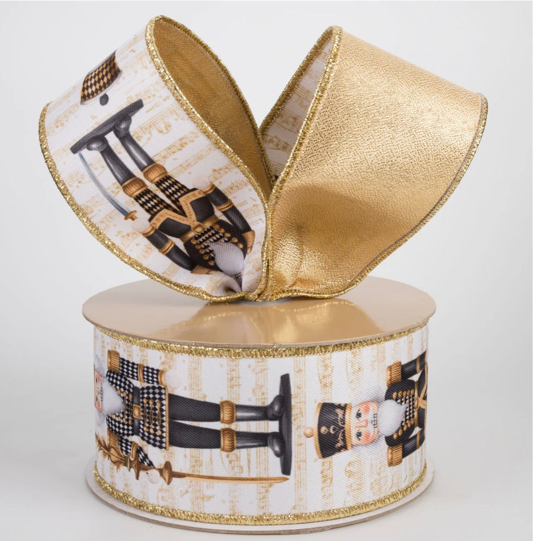 USA D’Lux double sided fused harlequin nutcracker in black/gold full roll 10 yards
