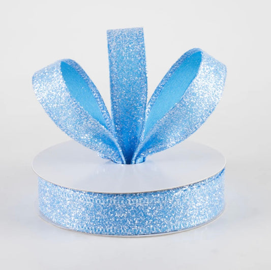 USA 7/8 blue candy glitter satin, full roll 10 yards