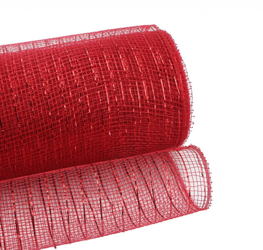 10 inch x  10 yards, metallic  deco mesh red, Spring, summer, Halloween, Christmas