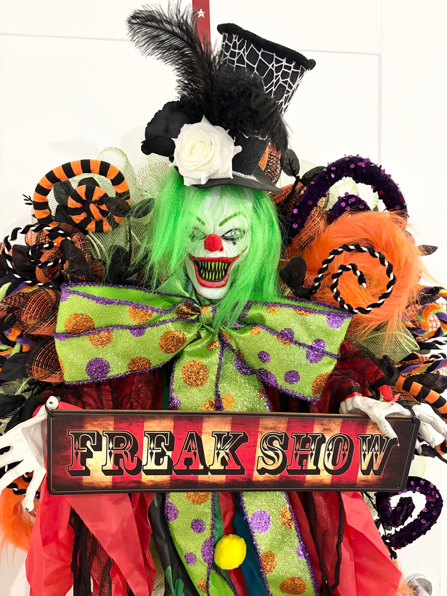 Limited Edition, clown Halloween animated movement censored door decor or house decoration