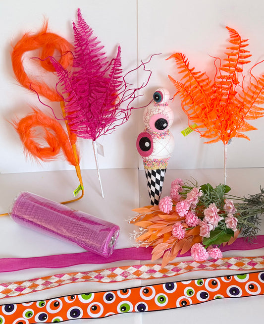 Halloween ice cream kit orange and pink