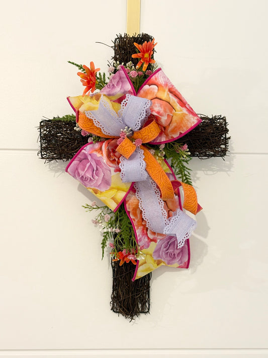 002 grapevine cross in beautiful vibrant colours