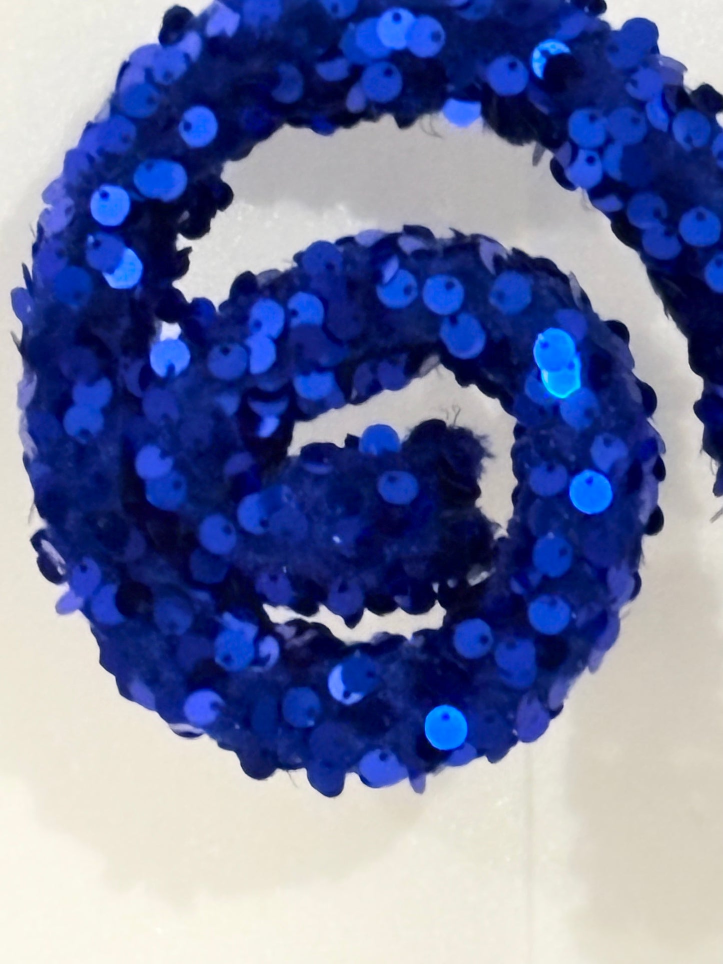 Blue Glitter sequin Spiral Pick – Sparkling Decorative Stem for Crafts, Wreaths & Floral Arrangements