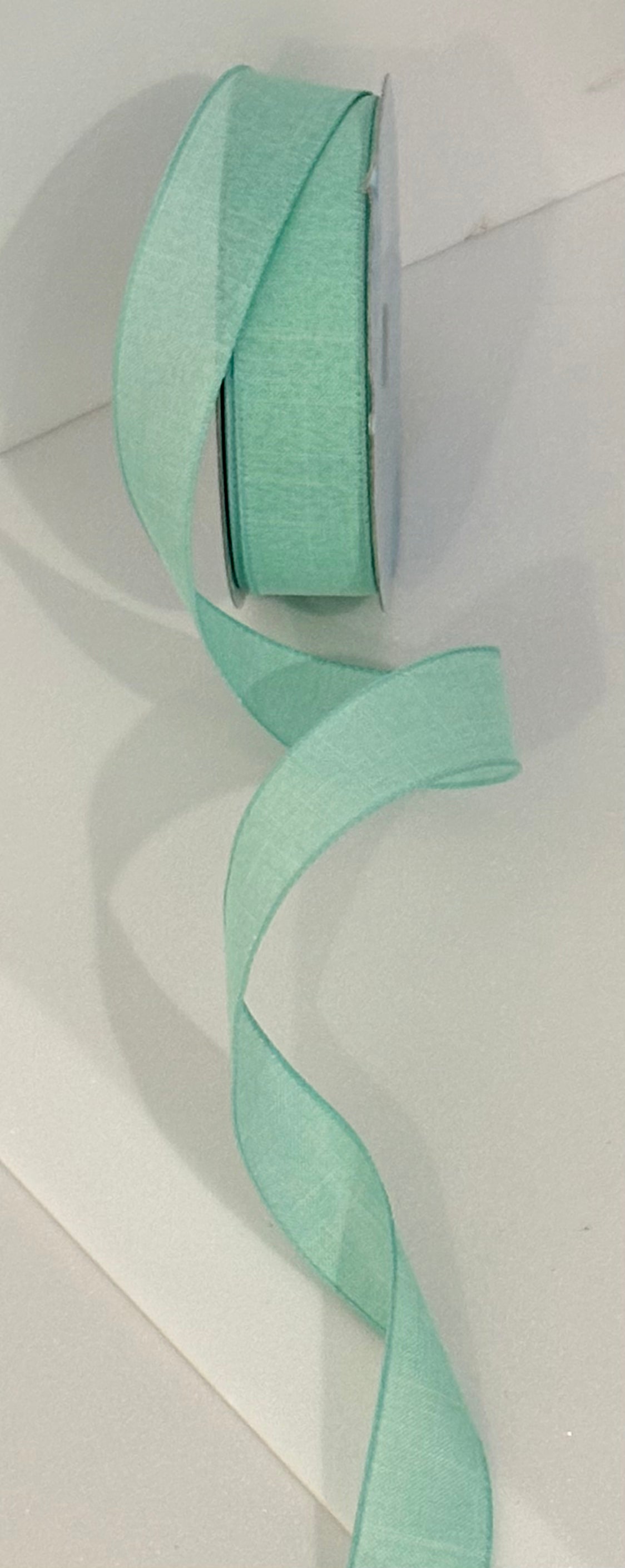 1.5” wired ribbon, mint coloured, full roll 10 meters