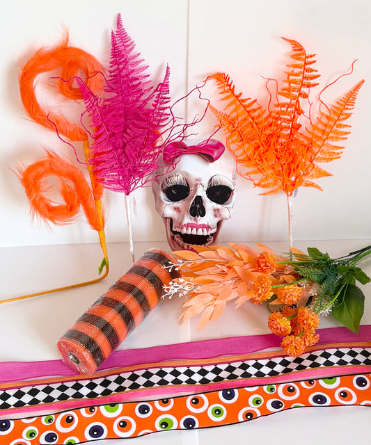 Skull sign kit pink and orange