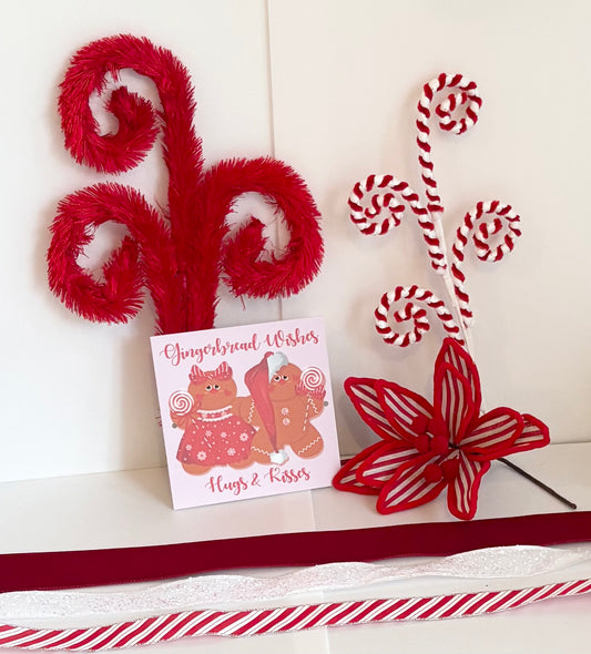 Red gingerbread sign set