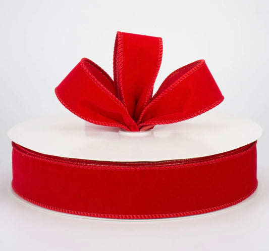 USA 1.5” red velvet, wired ribbon, sold by the meter