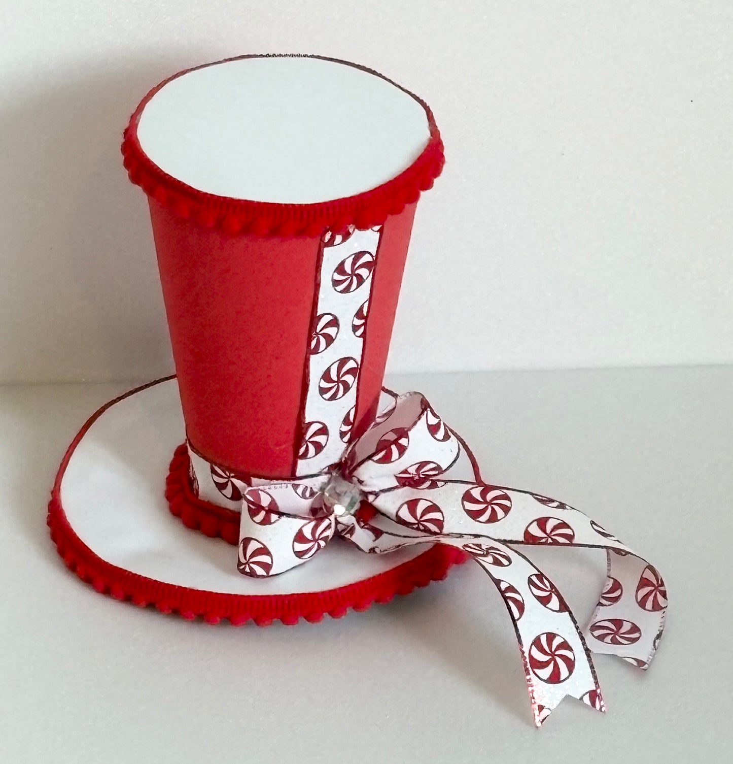 6” inch top hats red and white