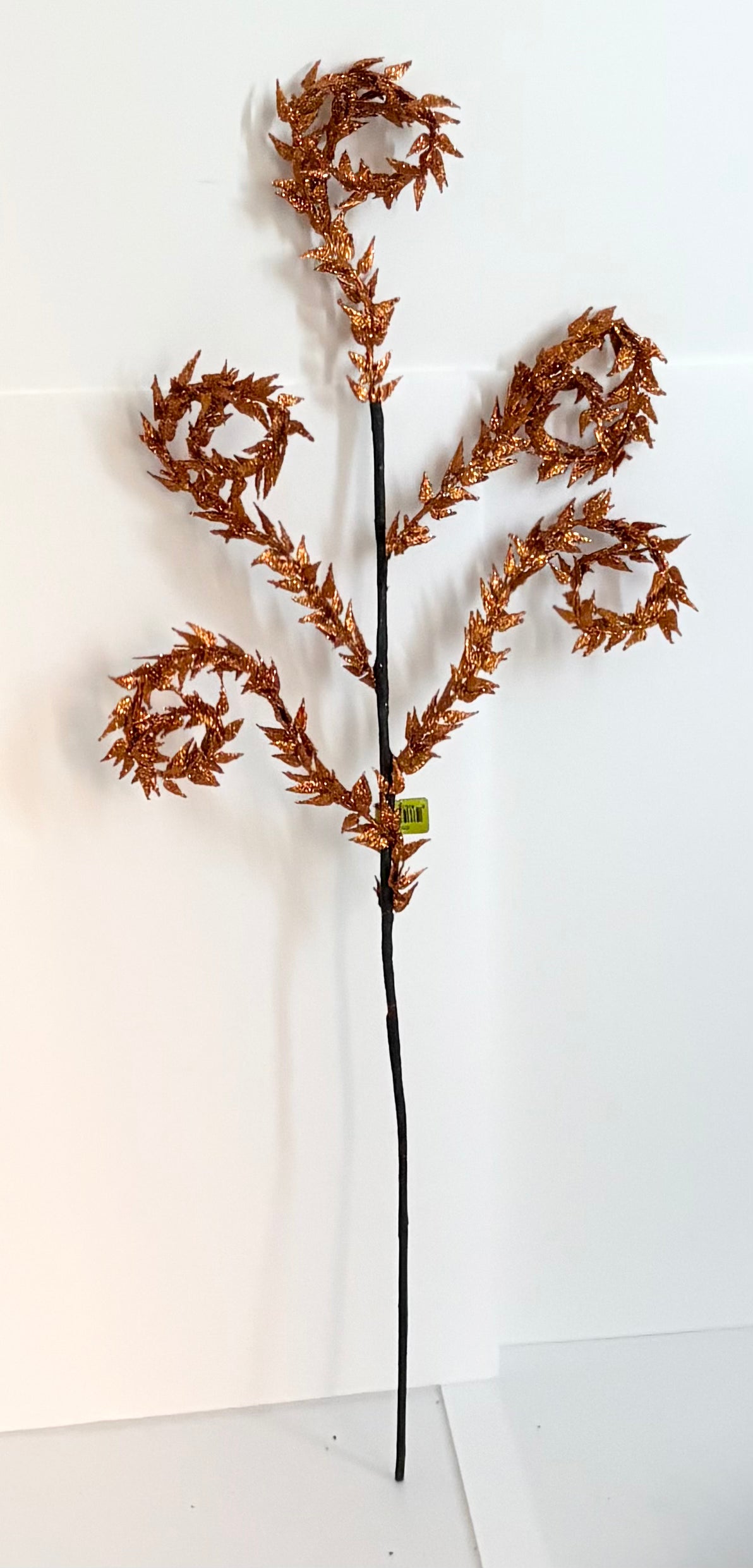 Glitter spiky 5 spirals orange stem