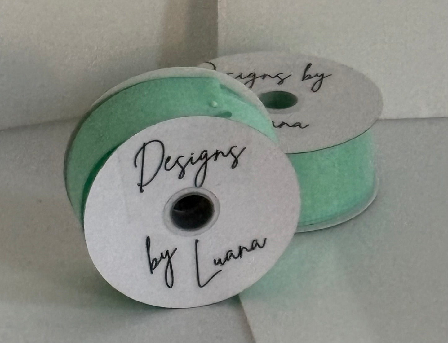1.5” wired ribbon, mint coloured, full roll 10 meters